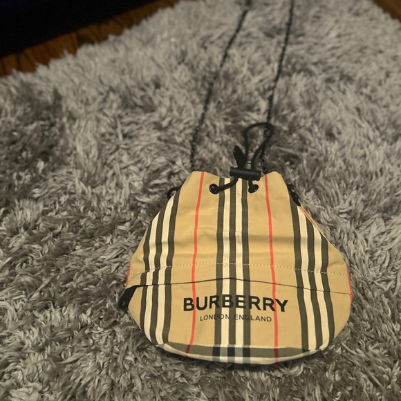 Burberry Beige and Black Striped Pouch - Picture 1 of 2